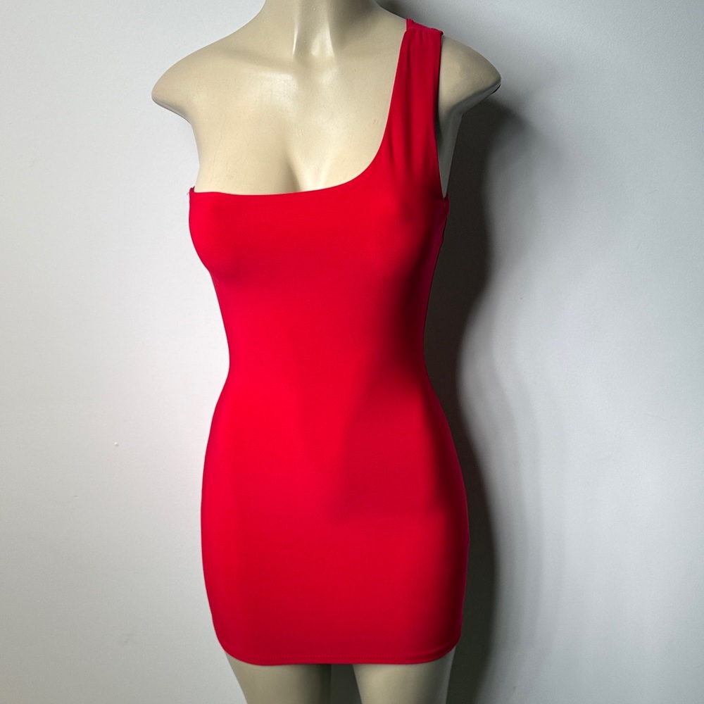 Windsor One-Shoulder Red Bodycon Mini Dress